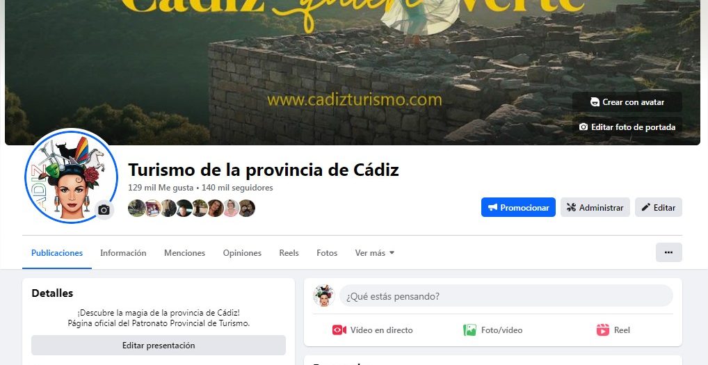 Cabecera del perfil de @CadizTurismo en Facebook